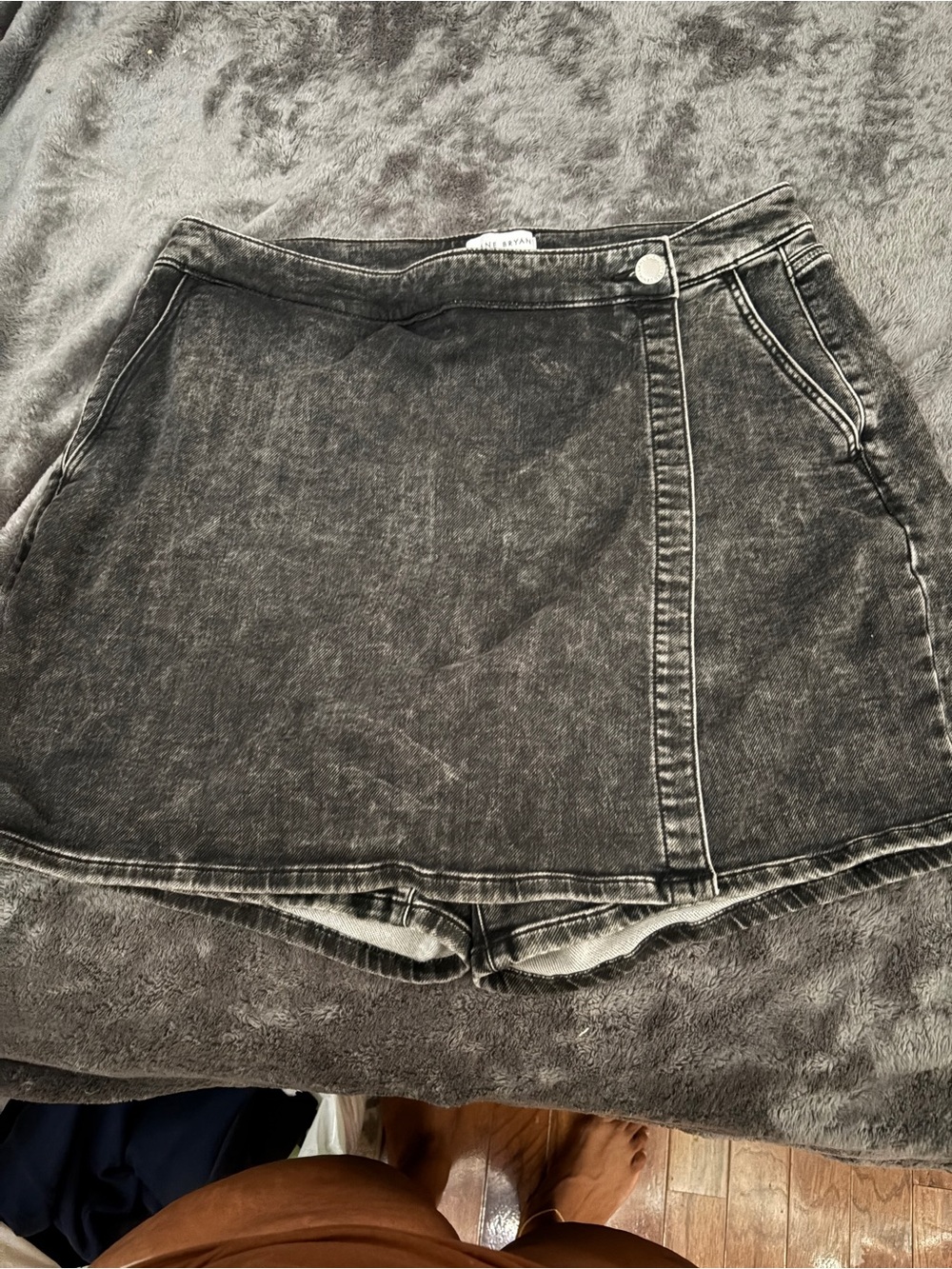 Lane Bryant Black Washed Denim Skirt